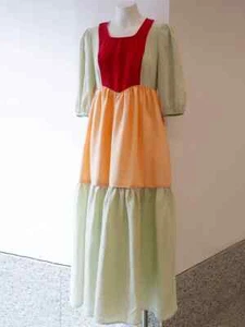 Batsheva Long Colour Block Tiered Linen Dress UK12 - NWT - Picture 1 of 3