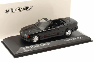BMW 3ER SERIES CABRIOLET E36 1993 NERO II MINICHAMPS 943023333 1/43 500 PCS - Immagine 1 di 4