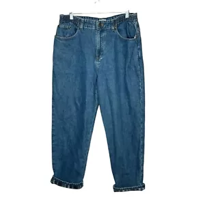 Ll Bean Women’s Relaxed Flannel Lined Jeans Size 14 Petite  - Picture 1 of 5