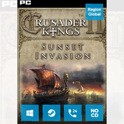 Crusader Kings II 2 Sunset Invasion DLC for PC Game Steam Key Region Free - Image 1 of 4