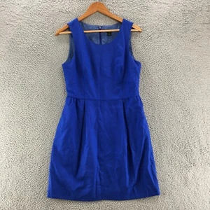 J Crew Sleeveless Sheath Dress Womens 10 Royal Blue Roundneck Knee Length Casual - Picture 1 of 12