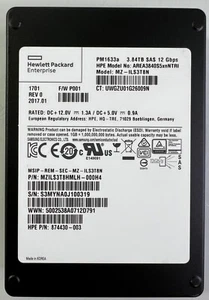 HPE 3.84TB SAS 12 Gps SSD PM1633a MZ-ILS3T8N AREA3840S5xnNTRI 874430-003 - Picture 1 of 1