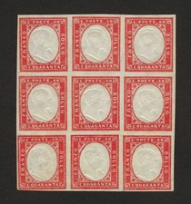 SARDEGNA 1855 40c ROSSO VERMIGLIO Nº 16Da BLOCK