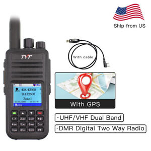 With GPS TYT MD-UV380 DMR Digital Radio UV Dual band 5W Transceiver + USB cable