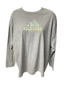 Adidas Long sleeve T Shirt Grey Large Logo Front - Picture 1 of 4