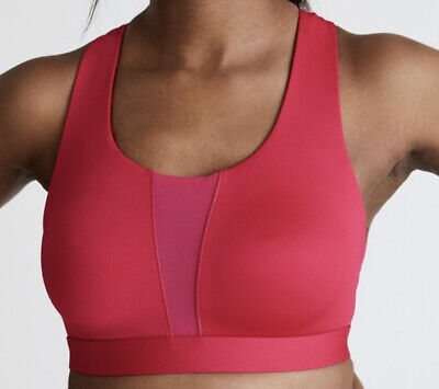 M&S GOOD MOVE MESH RACER BACK NON WIRED HIGH IMPACT Sports BRA In RASPBERRY 40B • 15.60€