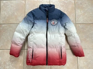 BASEBALL 101 Lifestyle Puffer Jacket YOUTH XL Full Zip Gradient Red White Blue - Picture 1 of 9