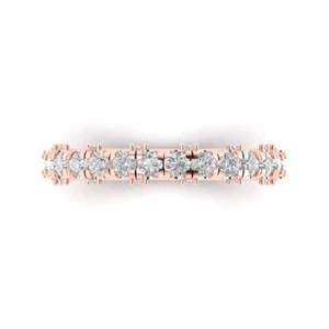 1.2ct set Wedding Bridal Promise Band anniversary ENGAGEMENT Ring 14k Rose gold - Picture 1 of 11