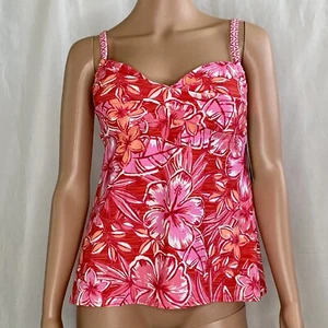 Beach House NWT Spring 19 Sun Coral Swimwear Top Pink Size 14 Adjustable Strap - Picture 1 of 10