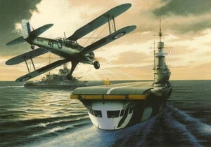 (b18) HMS Formidable & HMS Warspite with a Fairey Albacoe - Postal de Arte Naval - Imagen 1 de 1