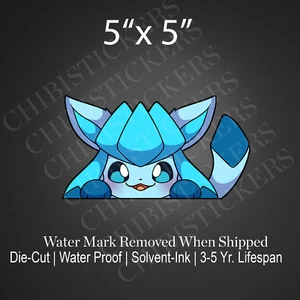 Glaceon Esepon LEafeon Eeve Pokemon Chibi Vinyl Sticker Waterproof Decal - Picture 1 of 2