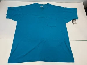 Vintage Blank Fruit of the Loom T-Shirt Men’s XL Aqua Blue Single Stitch 90s - Picture 1 of 15