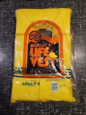 Винтажный желтый спасательный жилет Kent одобренный USCG плавучий для взрослых 90 фунтов куртка тип II - Изображение 1 из 4