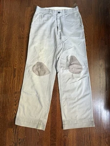Vintage 50s Penneys Big Mac Sanforized Army Cloth Boat Cloth Cotton Work Pants - Picture 1 of 10