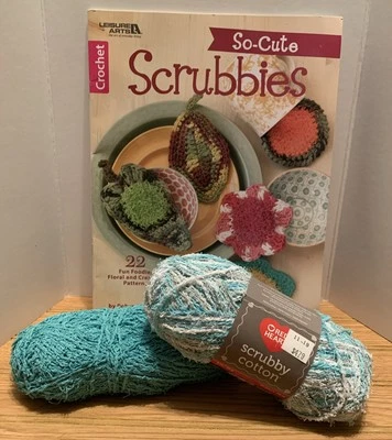 Leisure Arts So Cute Scrubbies Crochet Book & Scrubby Cotton - Image 1 of 4