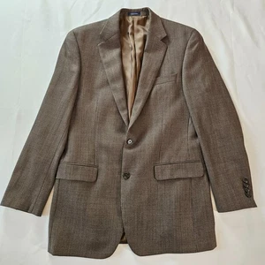 Damaged Ralph Lauren Brown Check Blazer Sport Coat 2-Button 40R - Picture 1 of 12