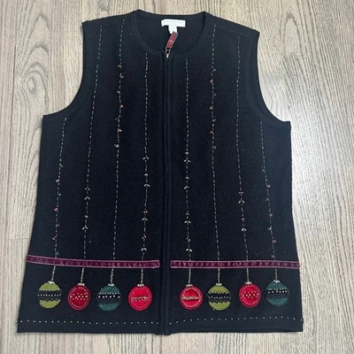 Chaleco Suéter Charter Club Petite Lana Navidad Vacaciones Adorno Foto 1 de 4