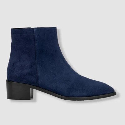 $475 Aquatalia Women's Blue Reeta Luxe Suede Ankle Bootie Shoes Size US 5.5 M - Image 1 of 4