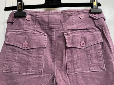 MODA INTERNATIONAL SEXY LOW WAIST PURPLE CORDUROY SOFT COTTON CARGO PANTS 2 - Image 1 of 4