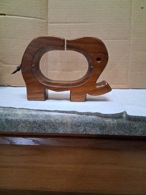 Hucha de colección madera acrílico ventana elefante Foto 1 de 4