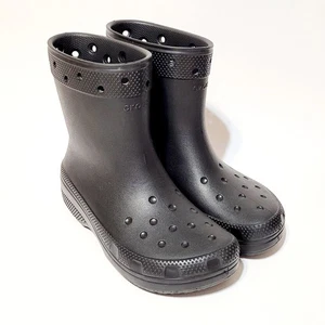 Crocs 208363 Classic Iconic Comfort Black Rain Mid Boots Women’s 9US Men's 7US - Picture 1 of 23