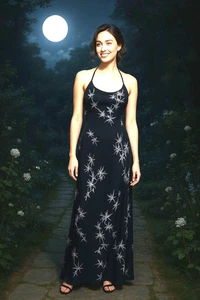 Adrianna Papell Size 8 Evening Gown Black Silver Moonlight Floral Embroidery - Picture 1 of 12