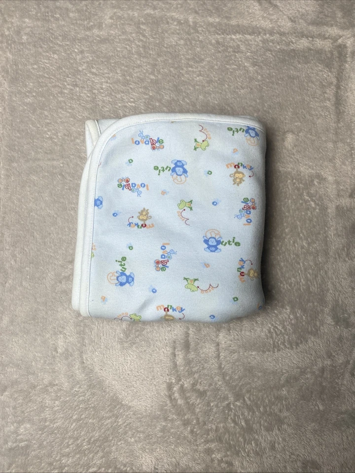 Manta de bebé Carter's Blue Child of Mine adorable Cutie ABC mono rana hormiga insecto Foto 1 de 4