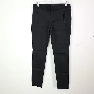 Calça casual Club Monaco feminina tamanho 4 cinza magra chino couro sintético acabamento de bolso - Imagem 1 de 4