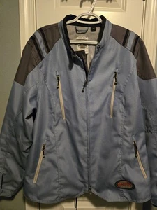 Vtg Women’s Harley Davidson Riding Gear Jacket 97354-13VW Lace Back Blue Gray 2W - Picture 1 of 14