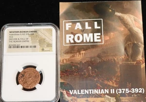 VALENTINIAN II ROMAN EMEROR AD 375-392 COIN NGC CERTIFIED AUTHENTIC WITH COA - Picture 1 of 2