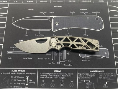 OZ Machine Co - Roosevelt / Skeleton Milled / Stonewash Titanium  / Vanax Blade - Image 1 of 4