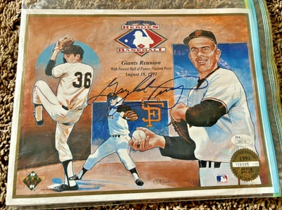 JSA   Gaylord Perry Autographed 1991 Upper Deck      [1991 GIANTS REUNION] . - Image 1 of 4