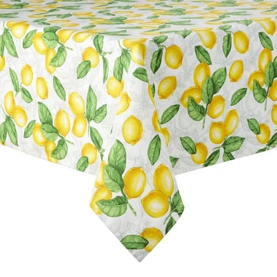 Lots of Lemons Tablecloth Single Pack, White/Yellow, 60"x84" - Image 1 of 4
