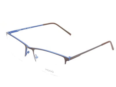 Прямоугольные мужские очки MODO 4235 DBWN темно-коричневые с половинным ободком 54 мм - Изображение 1 из 4