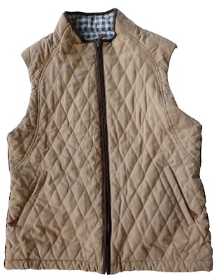 Peter Millar Vest Womens Camel/Brown Quilted Zip Front Zip Pockets Golf Sz Small - Imagem 1 de 4