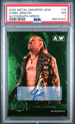 2022 Skybox Metal Universe AEW Chris Jericho #18 PSA 7 GREEN 9/10 AUTO POP 1! - Image 1 of 2