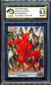 2023 Upper Deck Marvel Platinum Teal Wave #114 Daredevil 272/799 CGA 9.5 - Picture 1 of 3