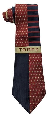 Corbata de Colección Tommy Hilfiger Americana Estampada de Estrellas Patriótica XL 61" Hecha en EE. UU. Foto 1 de 4