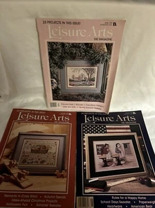 Vintage Leisure Arts Cross Stitch Magazine 1989 1990 Oct August April Lot If 3 - Picture 1 of 5
