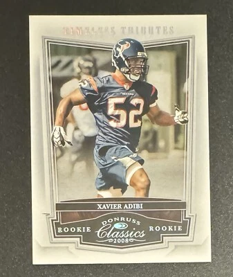 Xavier Adibi 2008 Donruss Classics ROOKIE Timeless Tributes Silver /100 #162  - Image 1 of 2