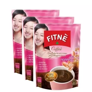 Fitne Coffee, 3 in 1 instant coffee powder, formula mixed with collagen 3packs - Picture 1 of 10