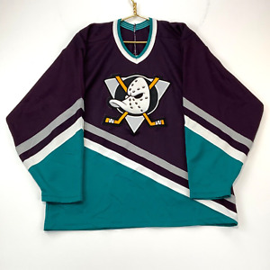 Vintage Anaheim Mighty Ducks Ccm Hockey Jersey Size Large Nhl Color Block