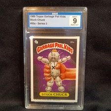 STUCK CHUCK 1986 TOPPS GARBAGE PAIL KIDS #85A SERIES 3 AGS 9 MINT