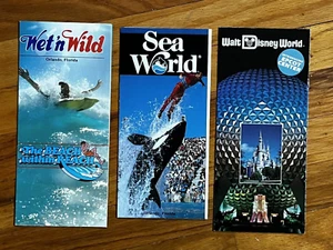 Walt Disney World Epcot Center 1984 Sea World Wet n Wild Brochure LOT - Picture 1 of 13