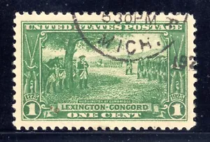 US STAMP #617 — 1c LEXINGTON-CONCORD — XF-SUPERB — USED — GRADED 95 - Picture 1 of 3