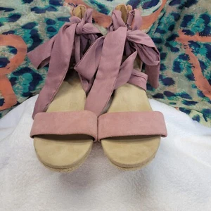 UGG Yarrow Espadrilles Mauve Trina Womens Size 10 Wedge Heel Suede Zip Closure - Imagen 1 de 17