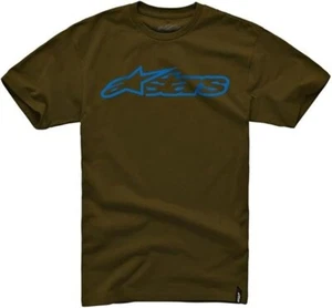 Alpinestars Blaze Classic Tee Java/Blue Men's Logo T-shirt Size Large - Picture 1 of 1