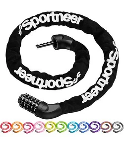Bike Chain Lock Heavy Duty, Bicycle Lock with 5 Digit Combination Heavy Duty ... - Picture 1 of 11