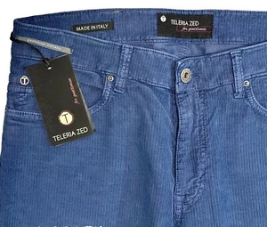 $425 NEW ITALIAN JEANS CUT 5 POCKET PANTS 34 TELERIA ZED VINTAGE WASH CORDUROY - Picture 1 of 9