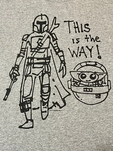The Mandalorian with Baby Yoda (Grogu) Men's Size: M - MEDIUM - THIS IS THE WAY - Picture 1 of 18
